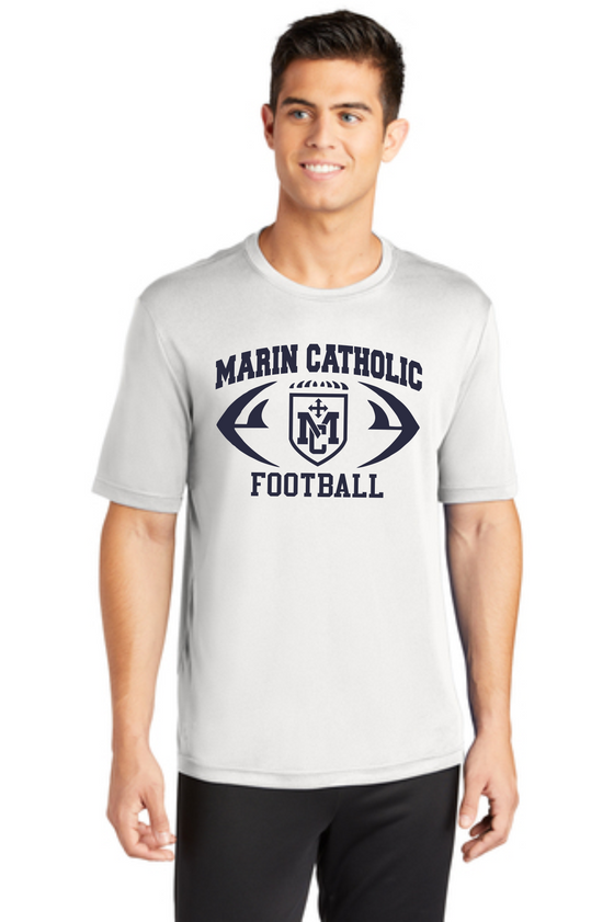 Marin Catholic Football White Workout T-Shirt